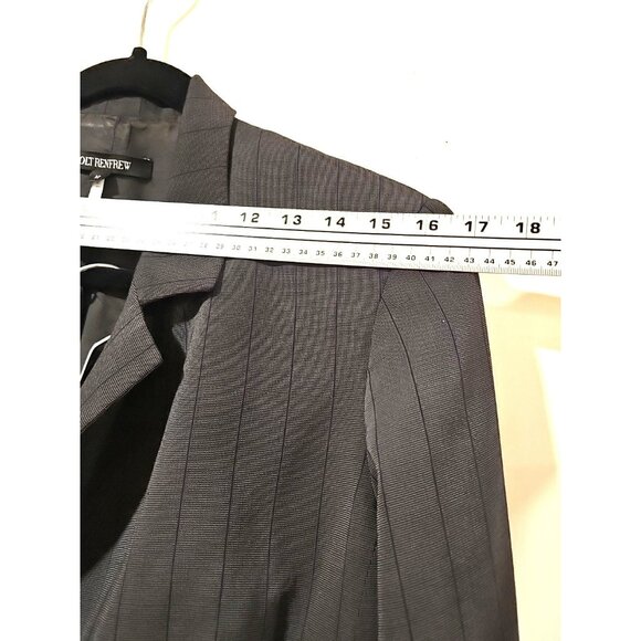 Holt Renfrew 2-pc Pant suit Women 2 pc Striped Gray Sz 12 Wide Leg Office Career - Picture 4 of 16